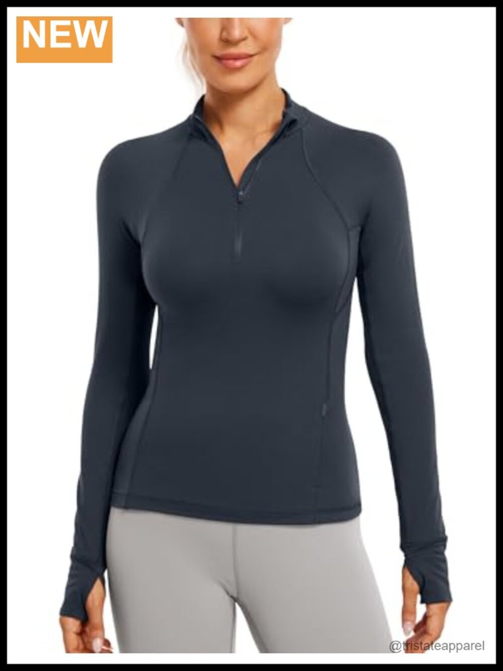 Brushed Half Zip Pullover Long Sleeve Workout Top